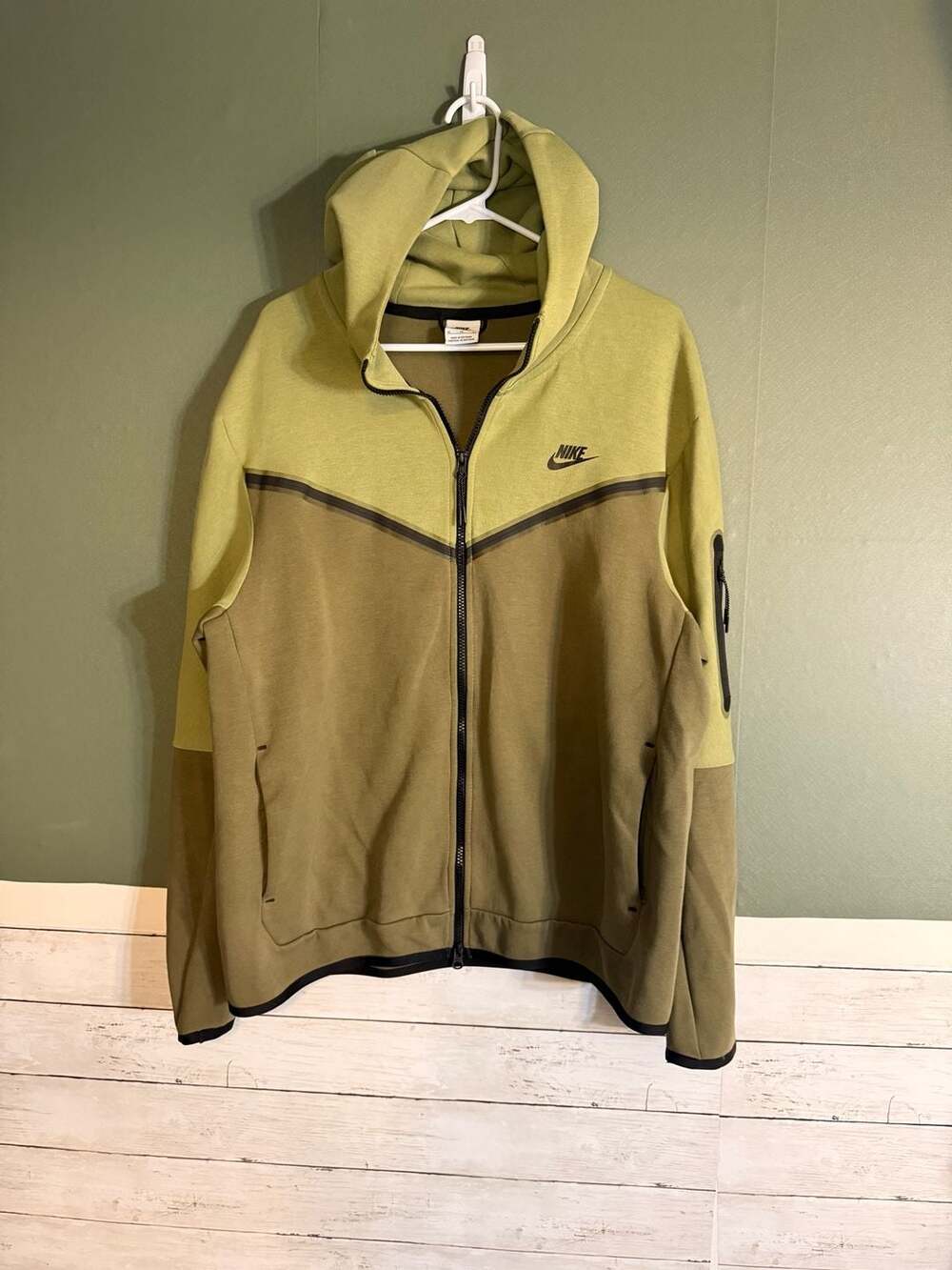 Nike Sportswear Tech Fleece Full-Zip Hoodie Olive Green Men's XL